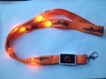 LED Light Up Polyester Lanyard with Metal Swivel Clasp