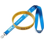 1 Set of polyester lanyard and silicone bracelet