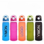 Portable Foldable Silicone Water Bottle with valve